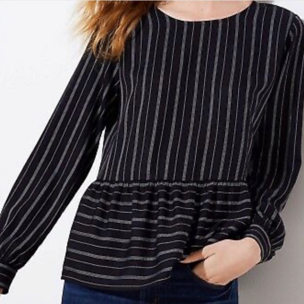 Loft striped blouse NWT